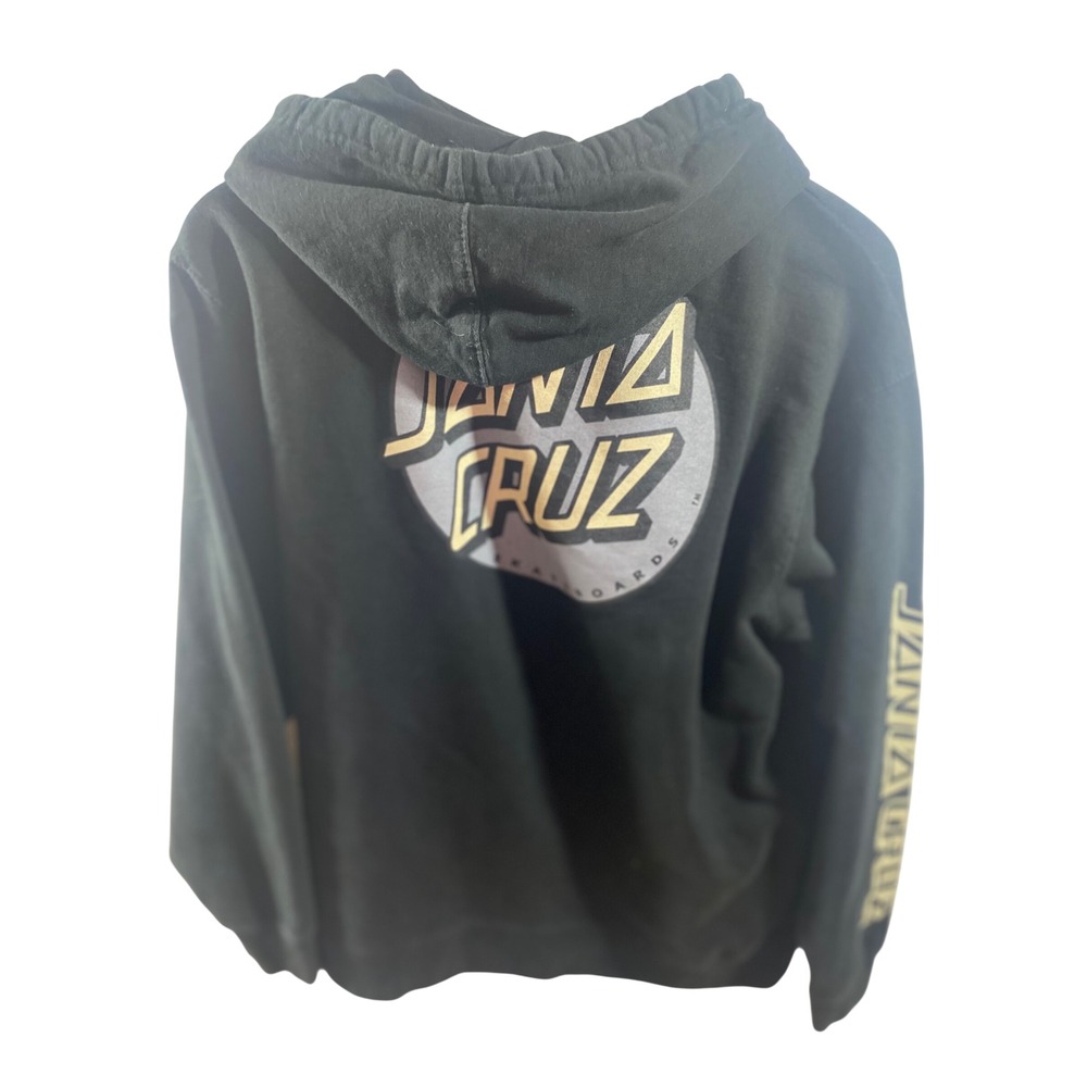 Santa Cruz Hoodie Mens L Black Excellent Graphic Logo Skate Independent Trading - Picture 2 of 10